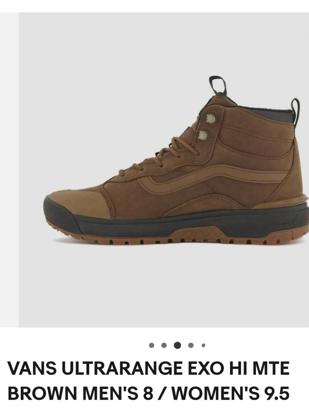 VANS ULTRARANGE EXO HI MTE BROWN  MEN'S 8 / WOMEN'S 9.5 New